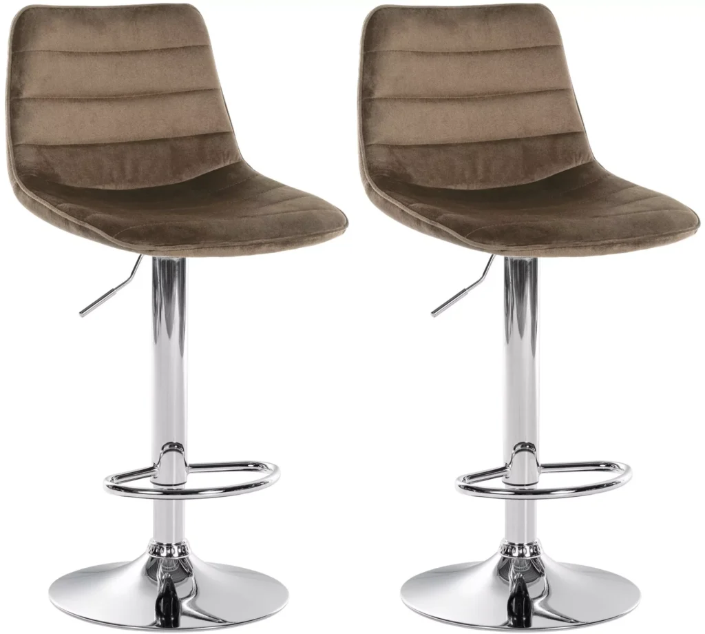 2 dalių baro kėdžių komplektas Lex, aksomas, chromas
