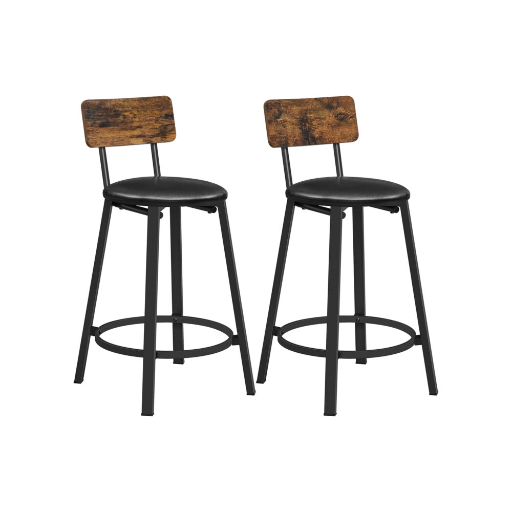 Industrinio stiliaus baro kėdės 82 cm | Kompl. 2 vnt | "Rustic" ruda