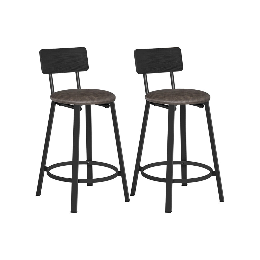Industrinio stiliaus baro kėdės 82 cm | Kompl. 2 vnt | Ruda