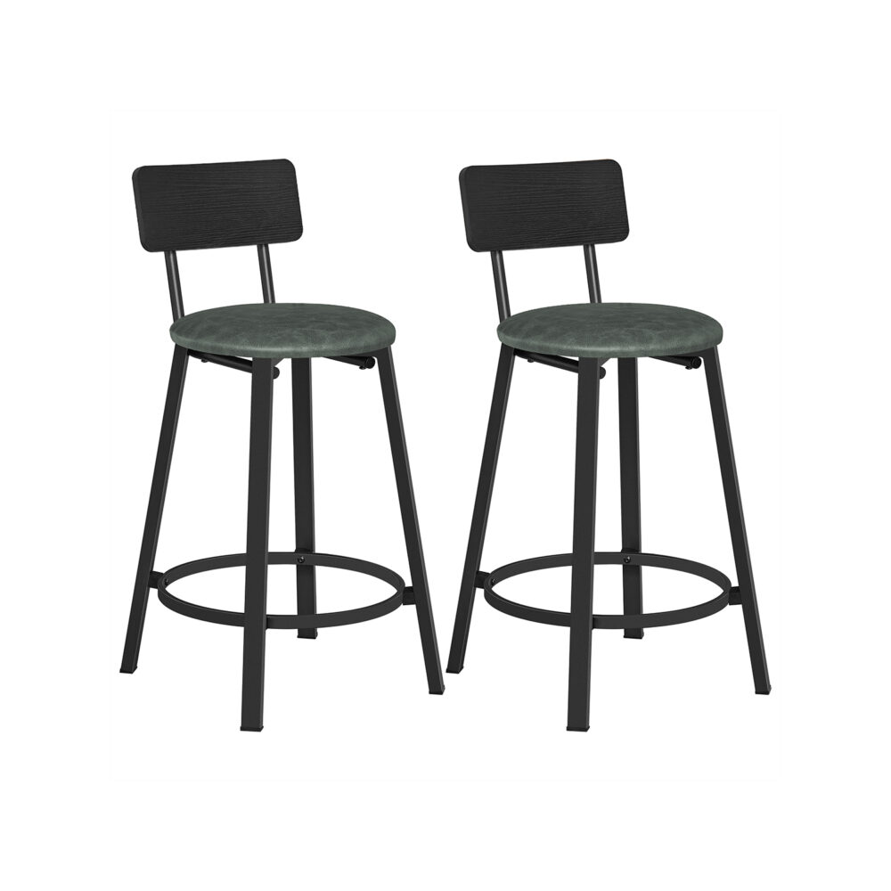 Industrinio stiliaus baro kėdės 82 cm | Kompl. 2 vnt | Miško žalia