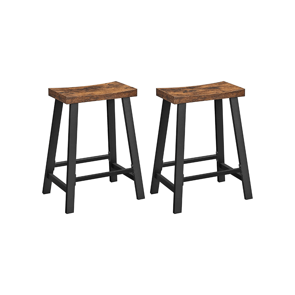 Kompaktiškos pusbario kėdės 60 cm | "Rustic" ruda | 2 vnt. komplektas