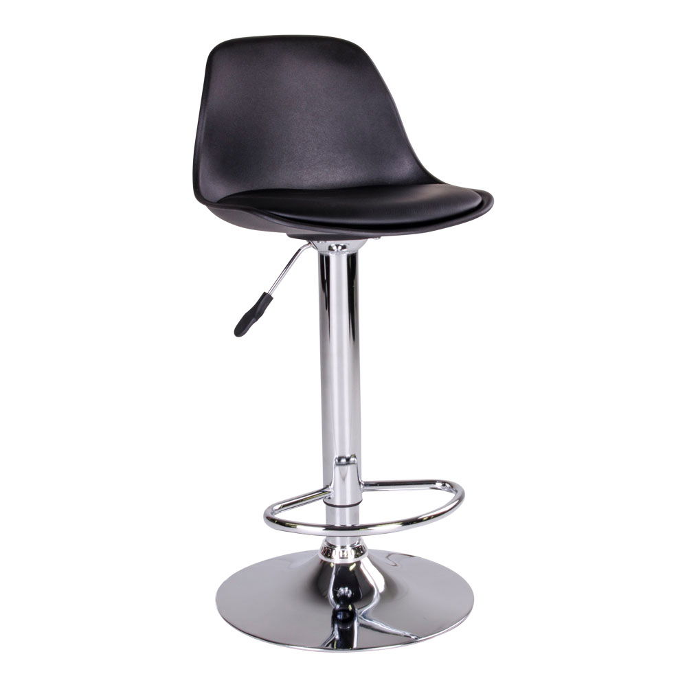 Eko odos baro kėdė | 39 x 82-104 x 41 cm | Juoda