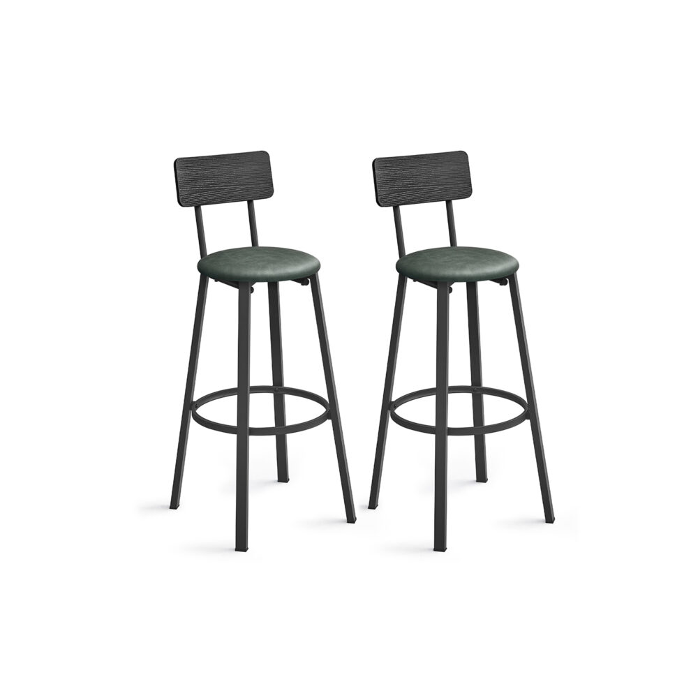 Industrinio stiliau Baro kėdės 75,5 cm | 2 vnt. kompl. | Miško žalia