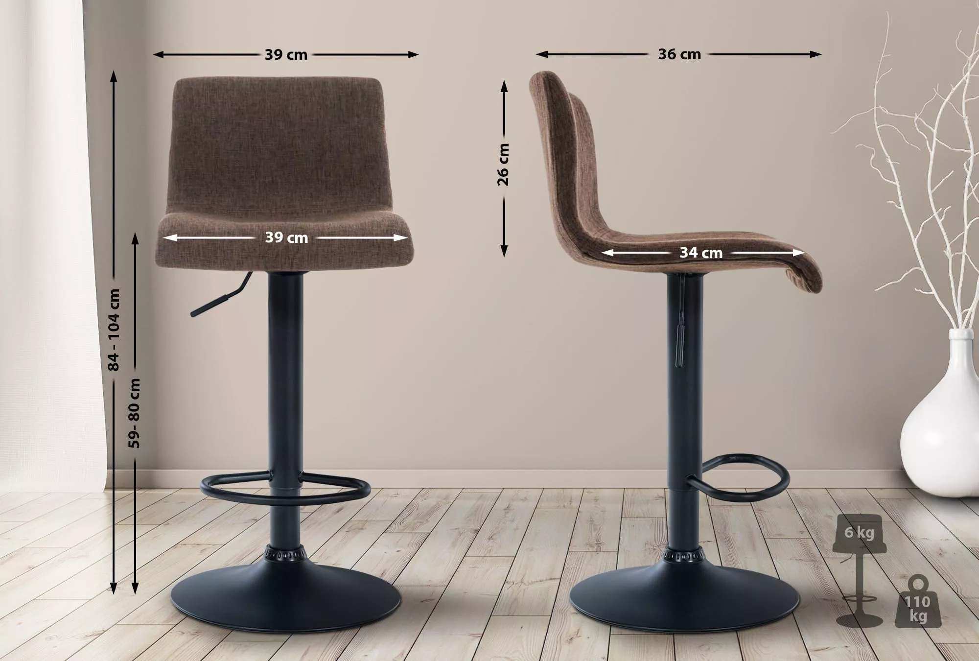 Baro kėdė Hoover audinys B