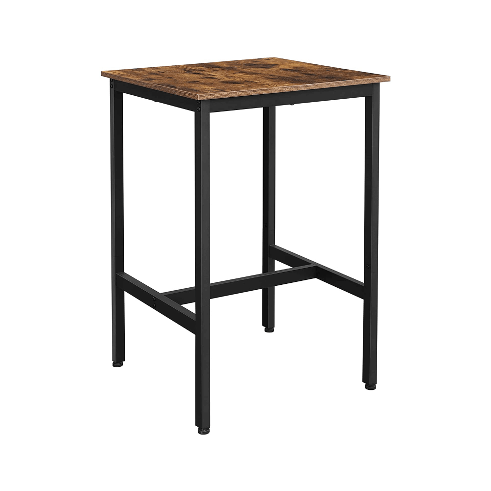 Kvadratinis baro stalas | Industrinis stalas | 60 x 60 cm | "Rustic" ruda