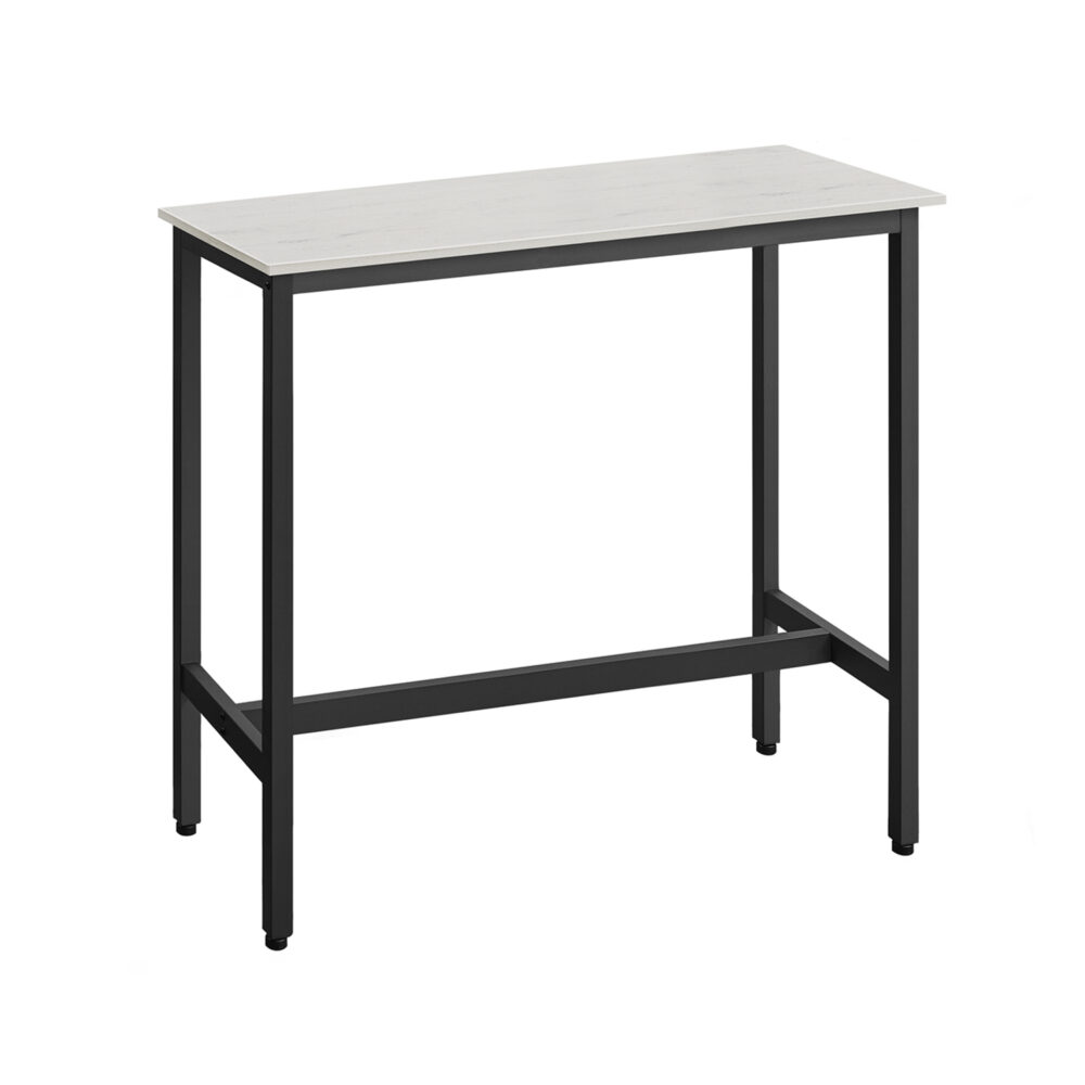Industrinio stiliaus baro stalas | 40 x 100 cm | Balta