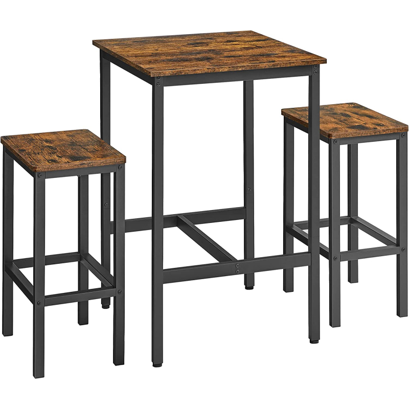 Baro stalas su 2 baro kėdimis | Virtuvės stalas | Komplektas "3 in 1"