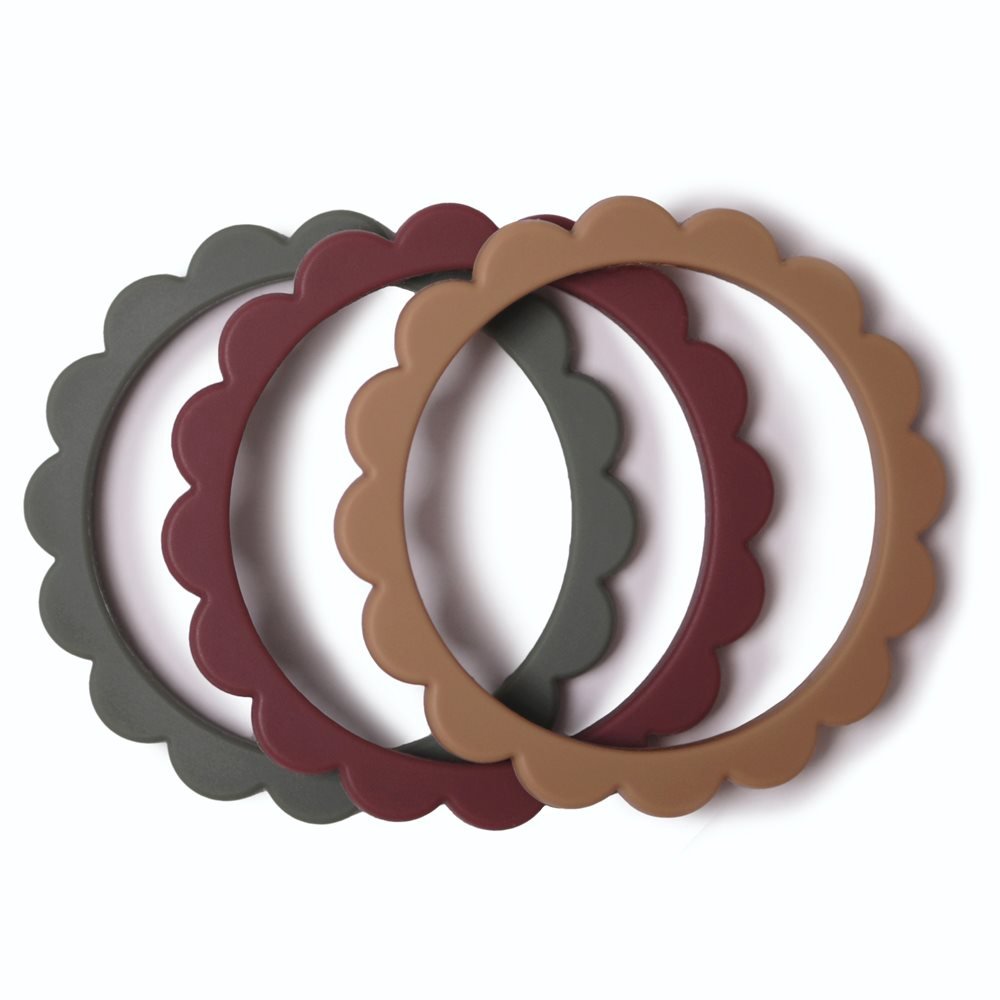 Kramtukai Mushie Flower Bracelet Berry/Dried Thyme/Natural, 3vnt.