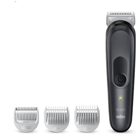 Plaukų kirpimo mašinėlė Braun  Body Groomer  BG3350  Cordless and corded  Black/Grey