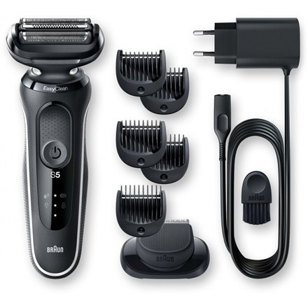 Barzdaskutė Braun Shaver 51-W1500s	 Operating time (max) 50 min, Wet & Dry, Black/White