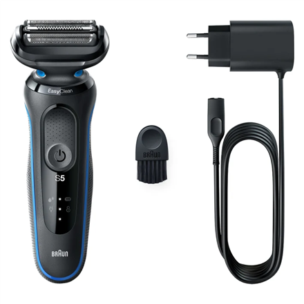 Braun | Shaver | 51-B1000s | Operating time (max) 50 min | Wet & Dry | Black/Blue|51-B1000s