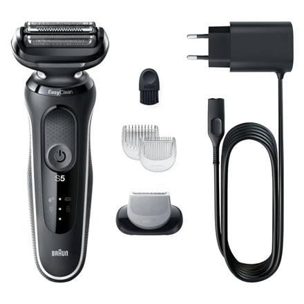 Braun | Shaver | 51-W1600s | Operating time (max) 50 min | Wet & Dry | Black/White|51-W1600s