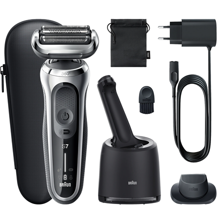 Braun | Shaver | 71-S7200cc | Operating time (max) 50 min | Wet & Dry | Silver/Black|71-S7200cc