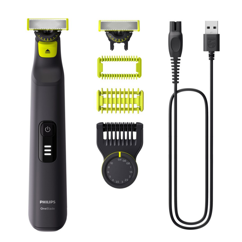 Barzdaskutė Philips QP6542/15 OneBlade Pro 360, veikimo laikas (maks.) 90 min, šlapias ir sausas, ličio jonų, juodas.