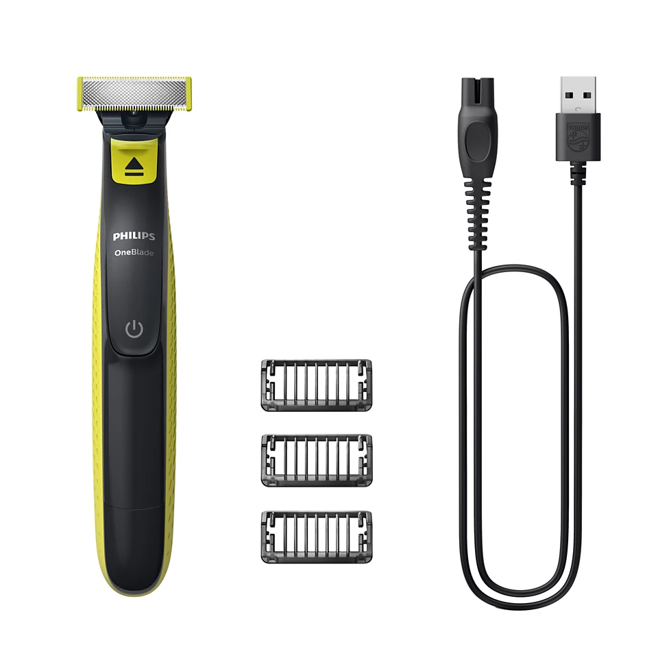Barzdaskutė Philips QP2724/10 OneBlade, veikimo laikas (maks.) 45 min, šlapias ir sausas, juodas/žalias.