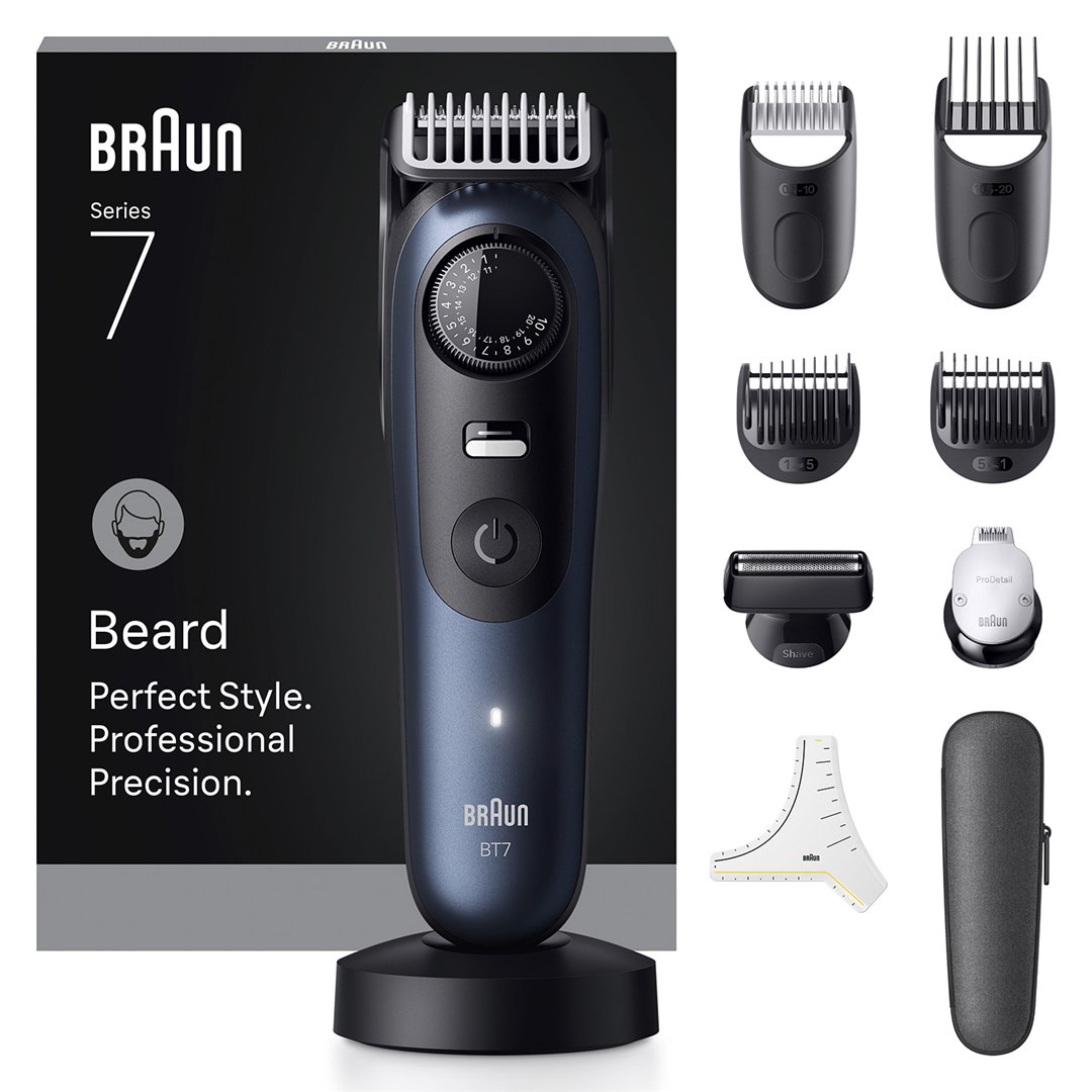 Barzdaskutė BRAUN BT7540, juoda su mėlynu