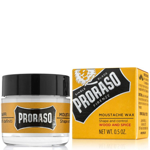Proraso Wood & Spice Moustache Wax Ūsų vaškas, 15ml