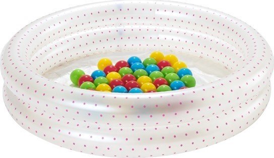 Rožinis baseinas 91x20cm + BESTWAY kamuoliai