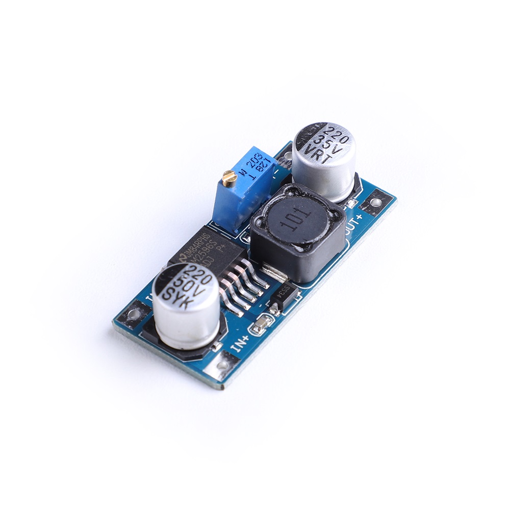 Įtampos keitiklis žeminantis DC/DC su LM2596S Įėjimas 3-40VDC iki 2A išėjimas 1.3-35VDC IDUINO