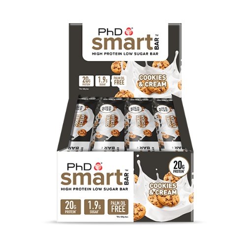 PhD® Smart Bar Batonėlis 12 x 64g (Galiojimai aprašyme) - Juodojo šokolado - Mocha