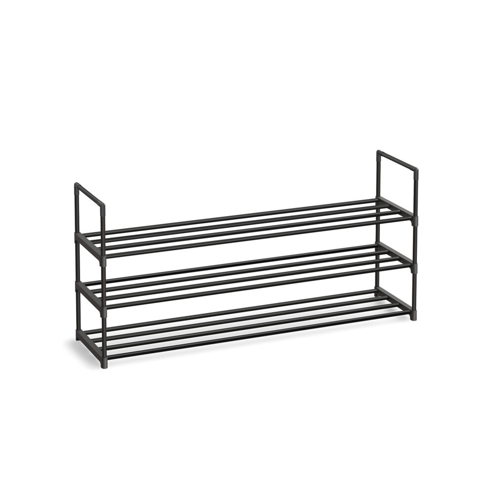 3 lygių metalinė batų lentyna 30 x 116 x 55 cm, sukraunama viena ant kitos