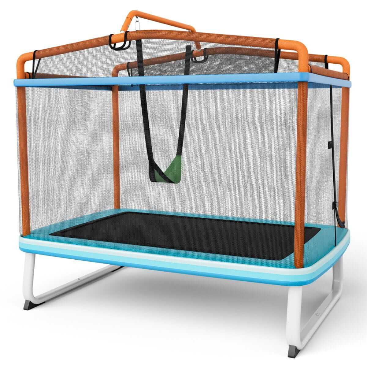Batutas Vaikams 3in1 Su Sūpyne Ir 360° Apsaugomis 134 x 190 x 172 cm, Oranžinis