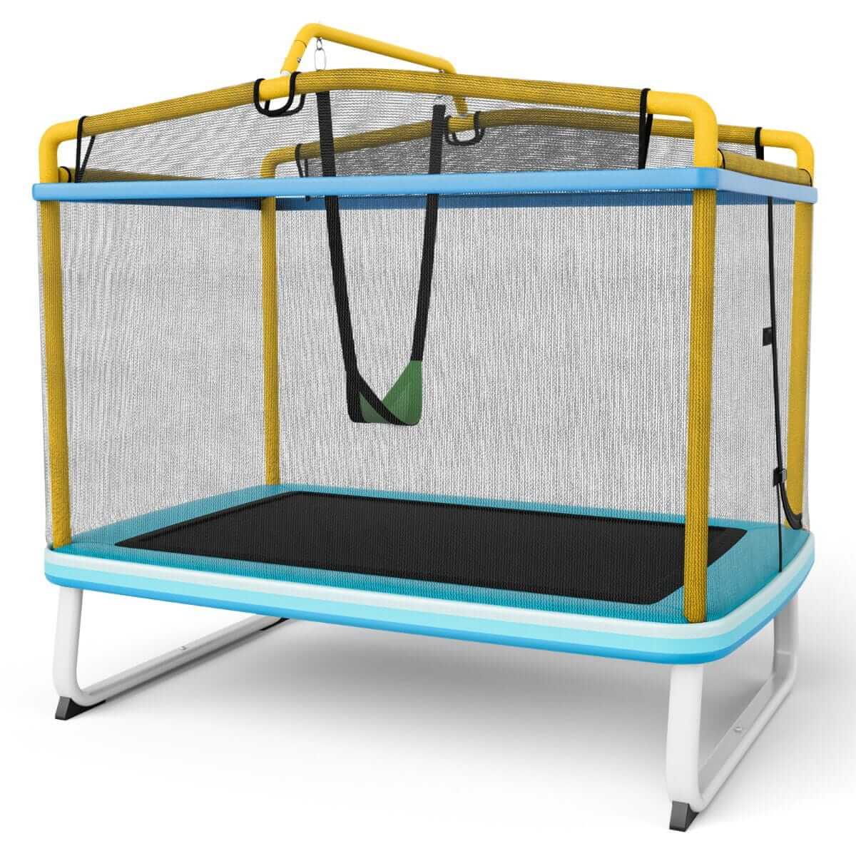 Batutas Vaikams 3in1 Su Sūpyne Ir 360° Apsaugomis 134 x 190 x 172 cm, Geltonas 1267