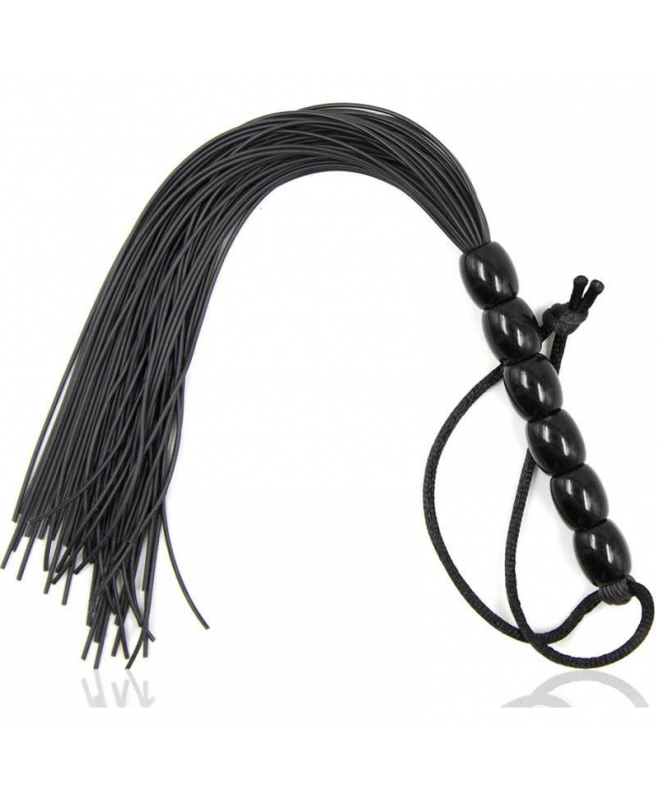 OHMAMA FETISH RIBBED SILICONE HANDLE FLOGGER 22 CM