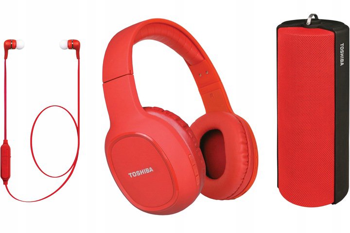 Ausinės Toshiba Triple Pack HSP-3P19 red