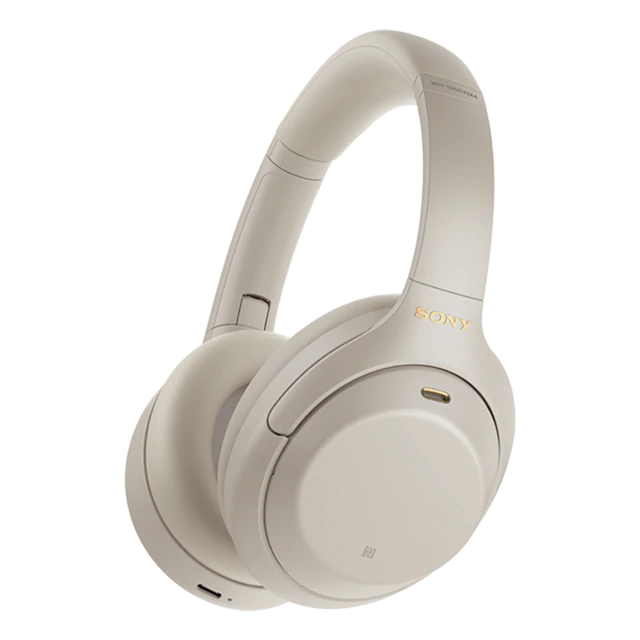 Ausinės SONY WH-1000XM4 sidabrinė, ant ausų, bluetooth, bevielės, triukšmo slopinimas