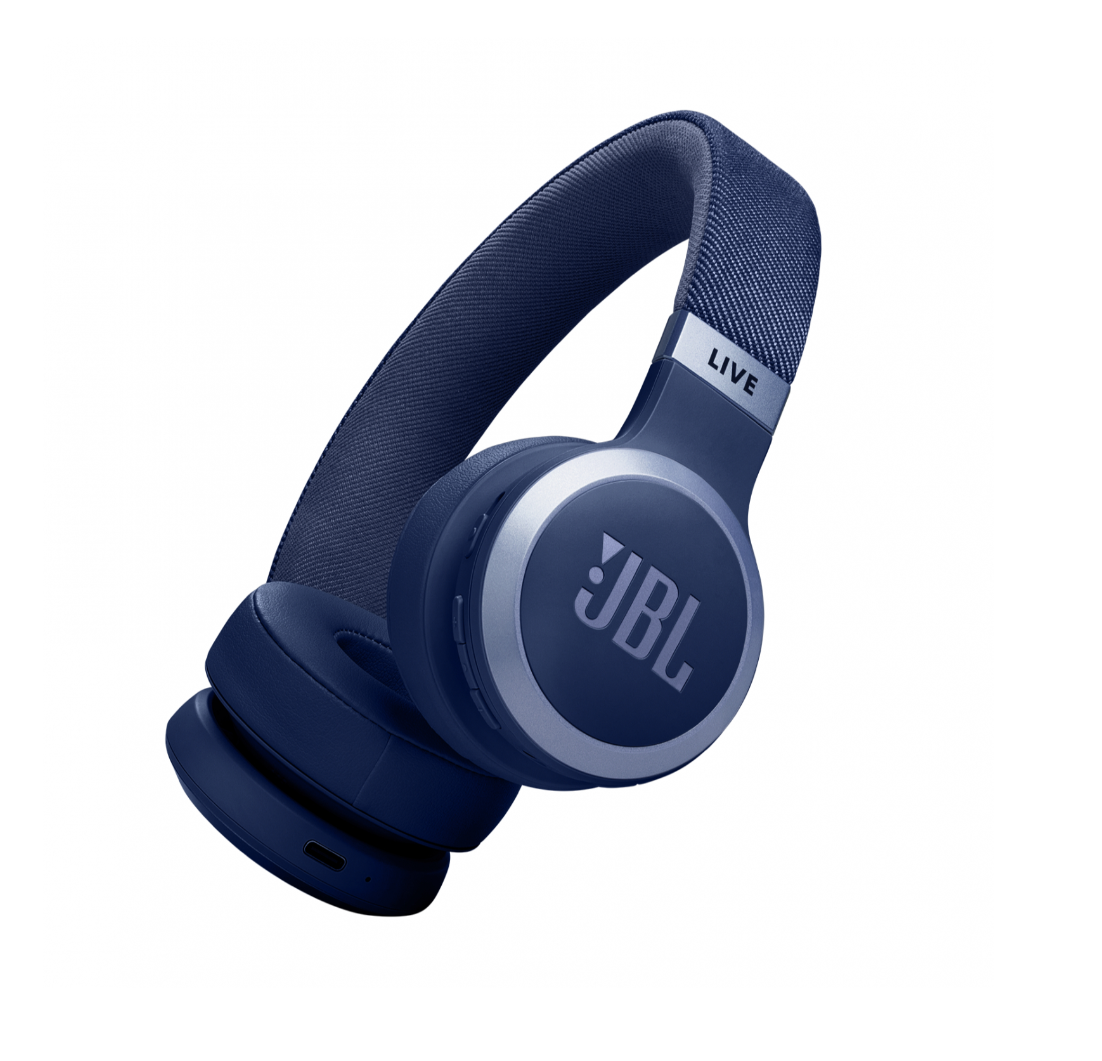 Ausinės JBL Live 670NC, ant ausų, belaidės, ANC, mėlynos