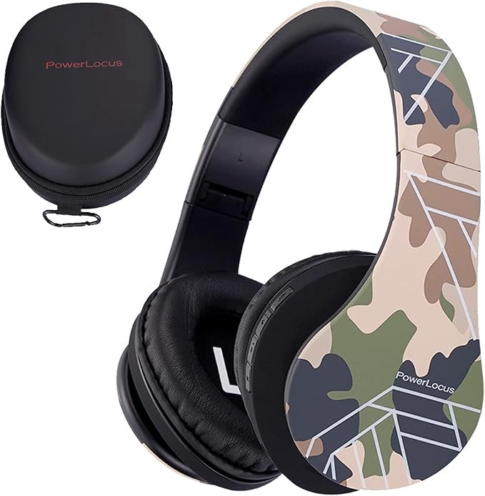 Ausinės PowerLocus BT P2 kids, gaubiančios ausis, belaidės, camo