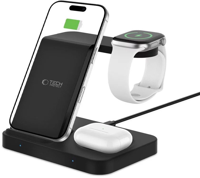 Tech-Protect wireless charger A37 3in1 QI15W, black