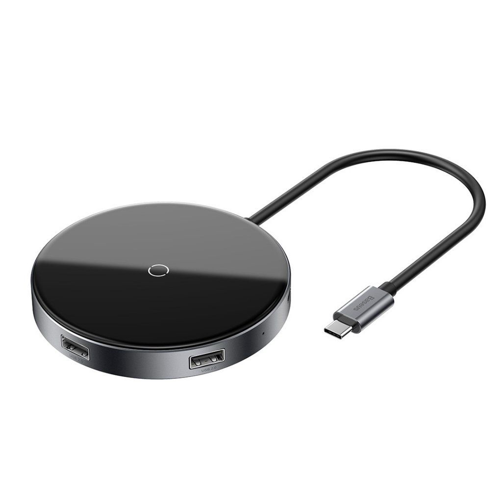 Baseus Mirror series Qi charger and USB-C hub with HDMI 2xUSB 2.0 1xUSB 3.0 and PD
