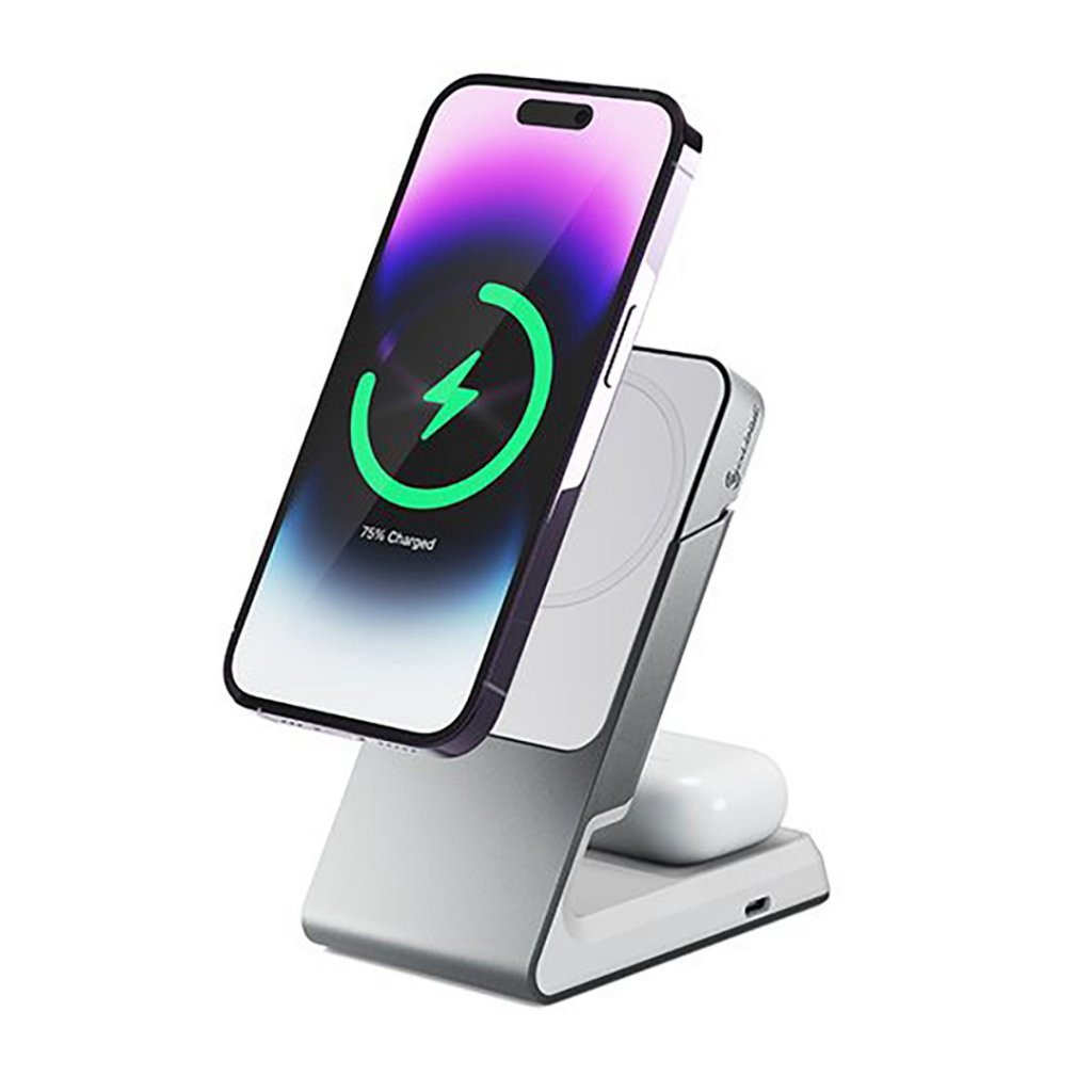 ALOGIC Matrix 2-in-1 MagSafe Charger with Desktop Dock - White