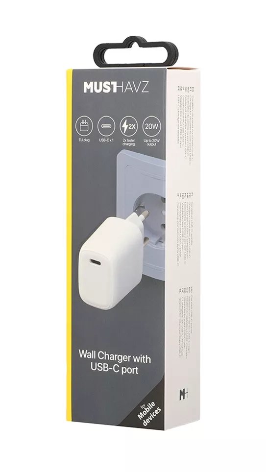 Travel Charger 20W USB-C By Musthavz  White