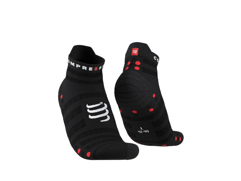 COMPRESSPORT PRO RACING SOCKS V4.0 ULTRALIGHT RUN LOW - BLACK/RED