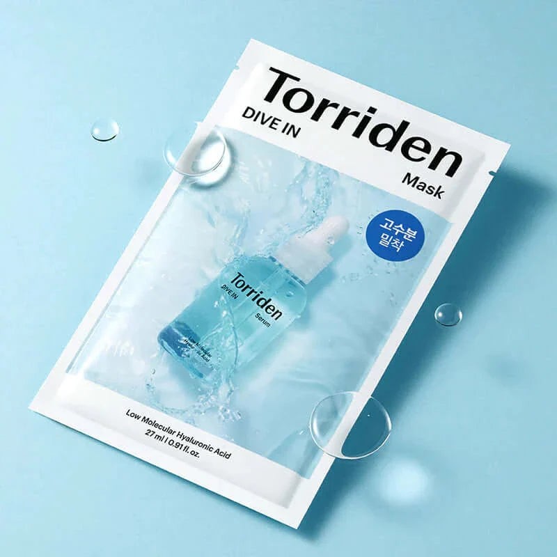 Torriden DIVE-IN Low Molecule Hyaluronic Acid Mask veido kaukė Torriden DIVE-IN Low Molecule Hyaluronic Acid Mask veido kaukė