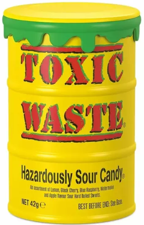 Rūgštūs saldainiai TOXIC WASTE (YELLOW DRUM), 42g Rūgštūs saldainiai TOXIC WASTE (YELLOW DRUM), 42g