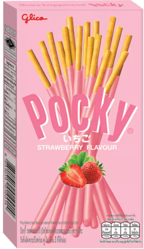 Biskvitinės lazdelės POCKY STRAWBERRY, 45g Biskvitinės lazdelės POCKY STRAWBERRY, 45g