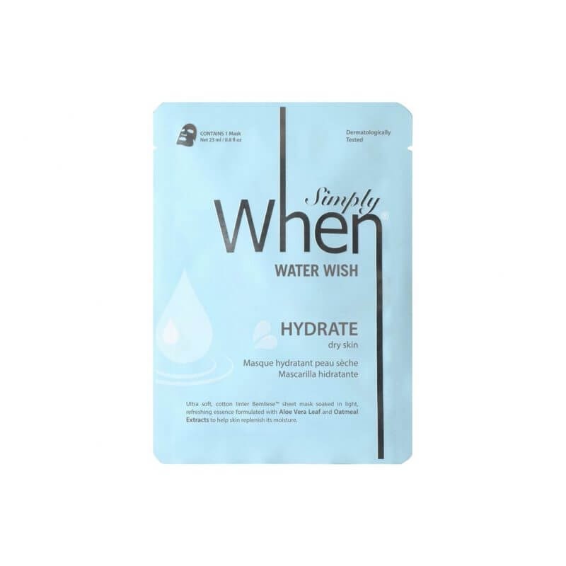 Simply When® Water Wish drėkinanti itin minkštos medvilnės veido kaukė Simply When® Water Wish drėkinanti itin minkštos medvilnės veido kaukė