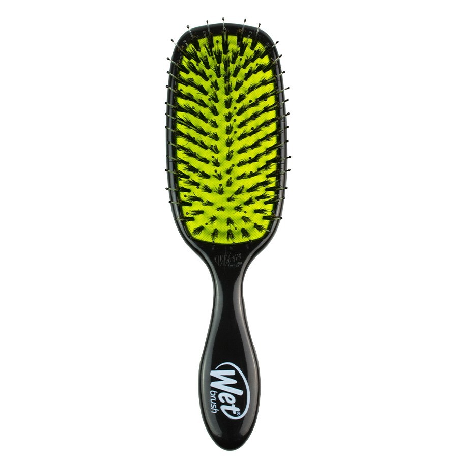 WETBRUSH RETAIL SHINE ENHANCER juodas plaukų šepetys su šerno šereliais WETBRUSH RETAIL SHINE ENHANCER juodas plaukų šepetys su šerno šereliais