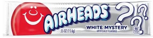 Kramtomas saldainis AIRHEADS (WHITE MYSTERY), 15,6g Kramtomas saldainis AIRHEADS (WHITE MYSTERY), 15,6g