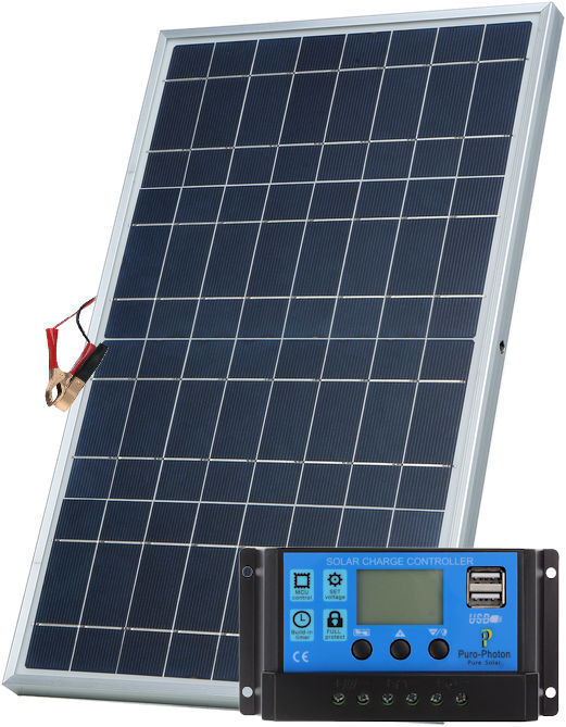 Saulės panelė - skydelis su įtampos reguliatorium, VSP-40W 12V 10A, 670x420x25mm FM-314