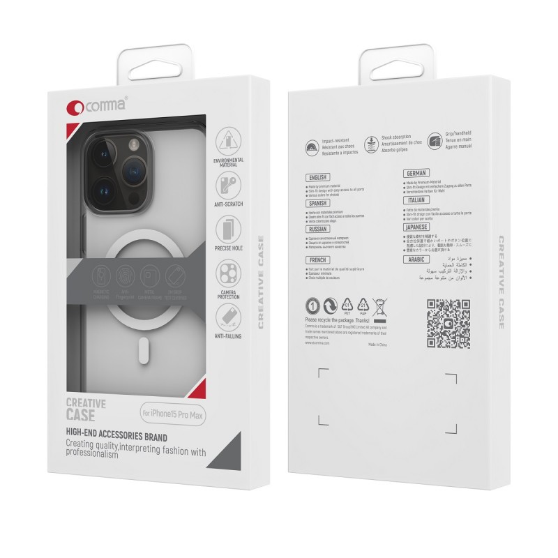 Comma dėklas Elemental Mag for iPhone 15 Plus transparent