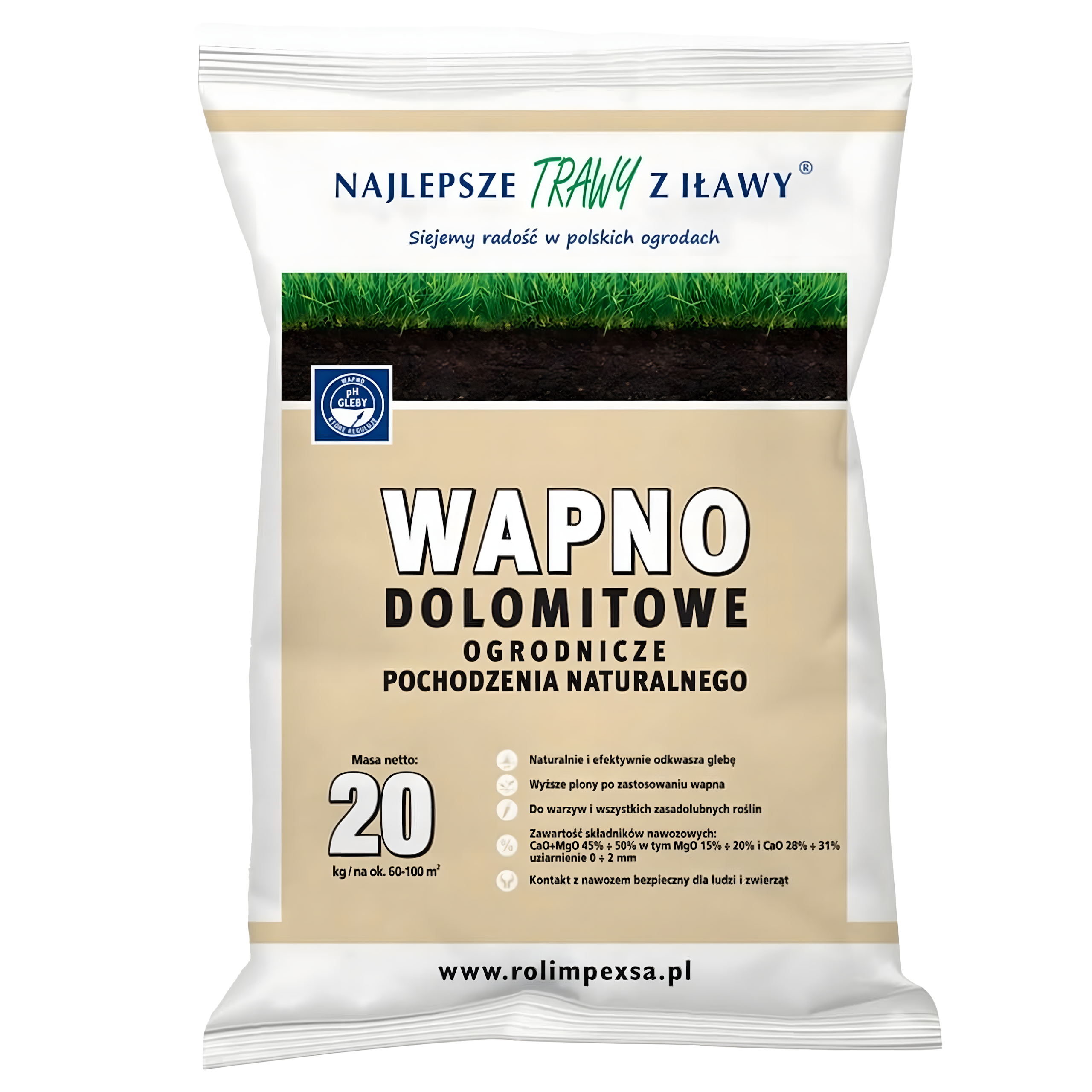 Wapno Dolomitowe Ogrodnicze 20 kg