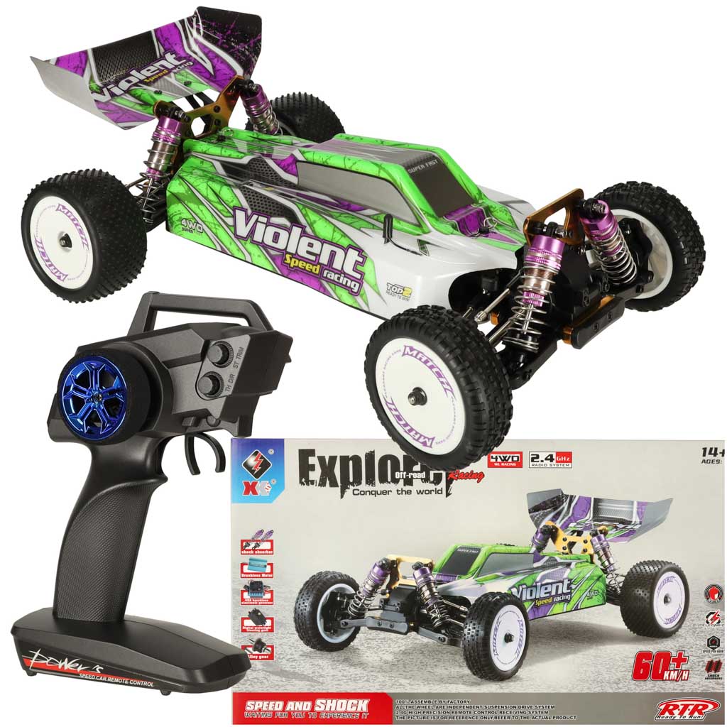 Nuotoliniu būdu valdomas automobilis RC WLTOYS 104002 1:10 4WD 2,4GHz