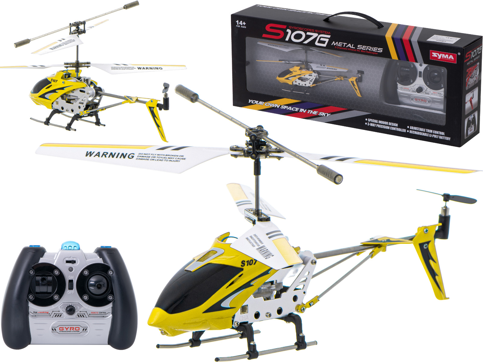 RC sraigtasparnis Syma S107G geltonas