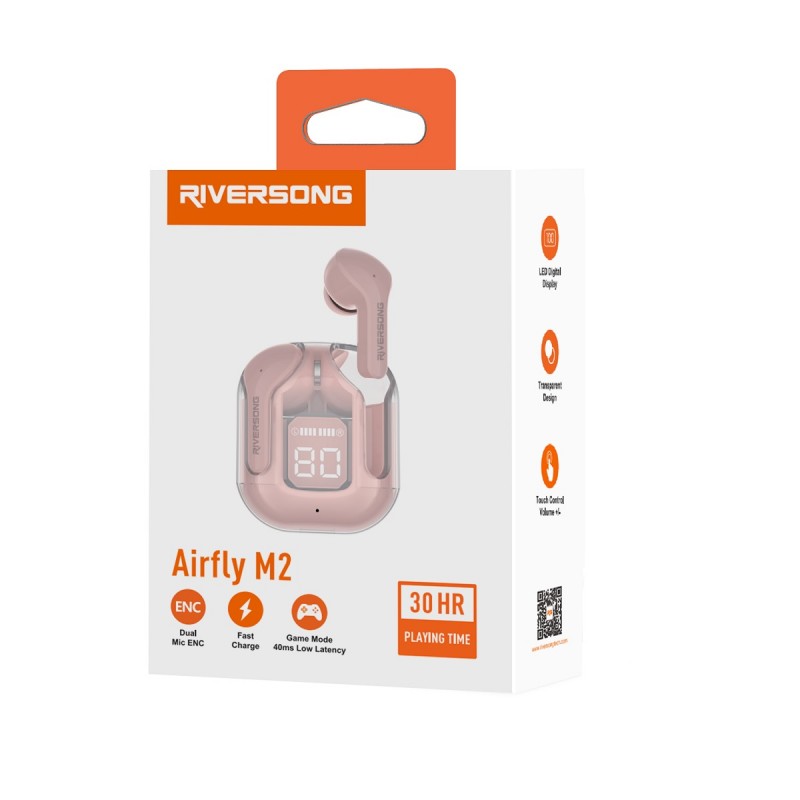 Riversong Bluetooth ausinės AirFly M2 TWS roþinė EA233