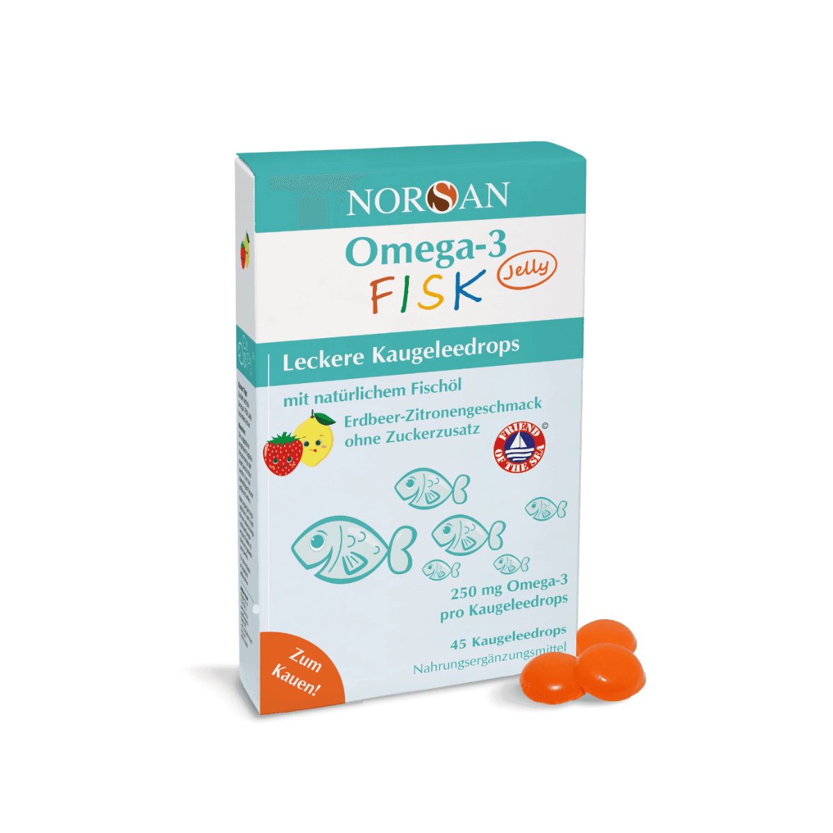 Norsan Omega3 FISK Jelly, 45 vnt.